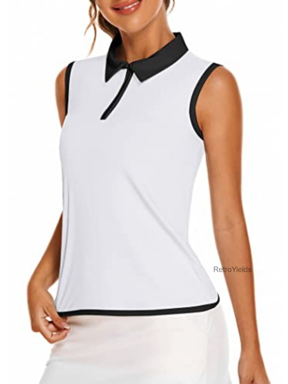 Women's Sleeveless Golf Polo Shirt UPF 50+ 1/4 Zip Athletic Tank Top